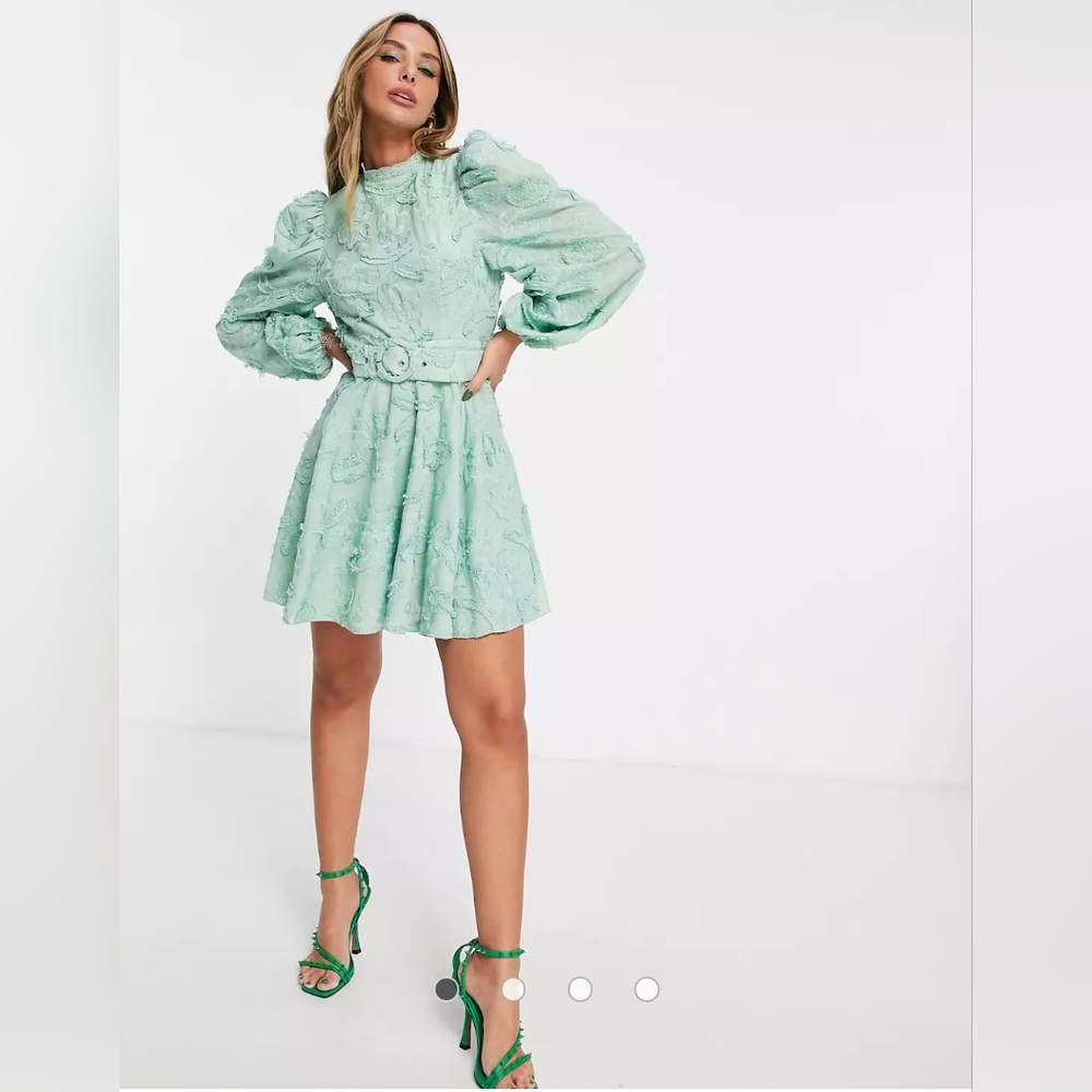 Asos Design green skater dress